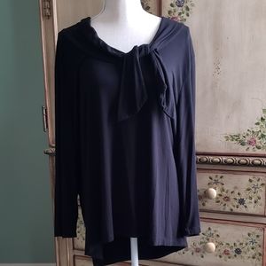 Kate Hill Blouse Top Knit  Plus 3X Black